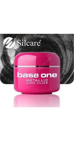 Gel UV Color Base One Silcare Metalic - Dark Silver